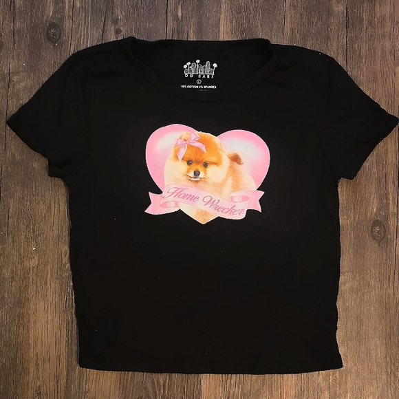 OG Babe ‘Home Wrecker’ Pomeranian Graphic Tee L – Y2K Puppy Baby T Shirt - Picture 1 of 3